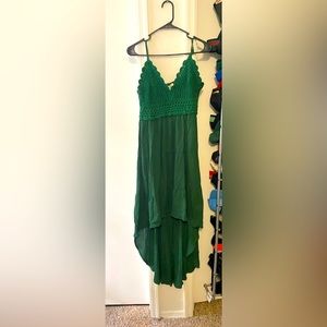 Blush high low dress size Large emerald green
